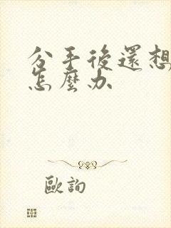 分手后还想对方怎么办封面