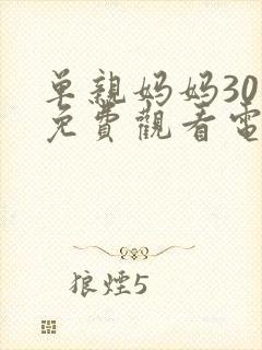 单亲妈妈30集免费观看电视剧