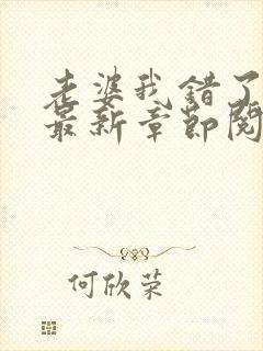 老婆我错了小说最新章节阅读全文封面