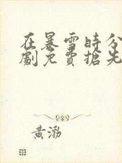 在暴雪时分电视剧免费抢先看