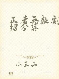 正者无敌剧情介绍分集封面