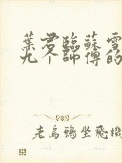 叶君临苏雪儿有九个师傅的小说免费阅读