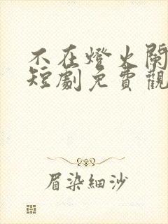 不在灯火阑珊处短剧免费观看