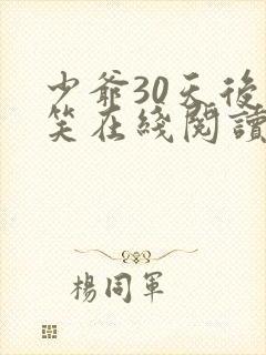 少爷30天后会笑在线阅读