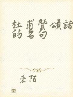 杜甫赞颂诸葛亮的名句封面