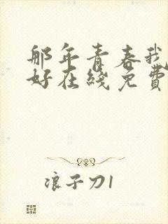 那年青春我们正好在线免费观看全集