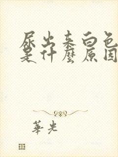 尿出来白色液体是什么原因