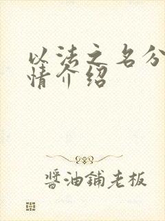 以法之名分集剧情介绍封面