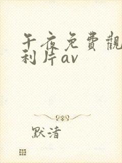 午夜免费观看福利片av封面