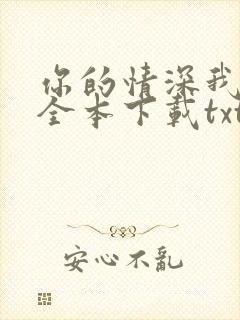 你的情深我不配全本下载txt