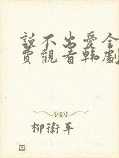 说不出爱全集免费观看韩剧封面