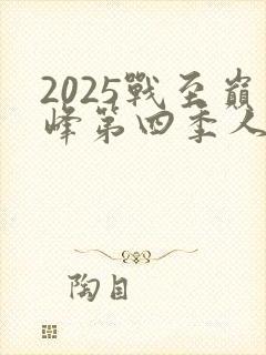 2025战至巅峰第四季人员