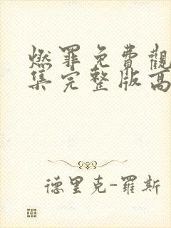 燃罪免费观看全集完整版高清