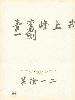 青鸾峰上 我有一剑封面
