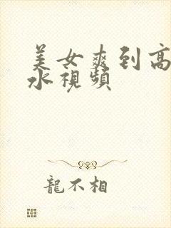 美女爽到高潮喷水视频