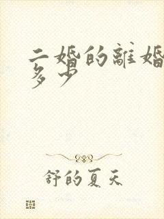 二婚的离婚率是多少