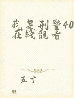 我是刑警40集在线观看