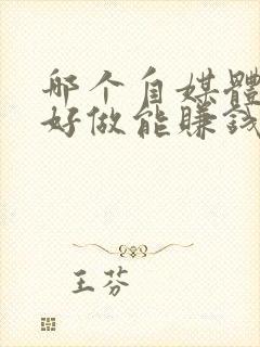 哪个自媒体比较好做能赚钱封面