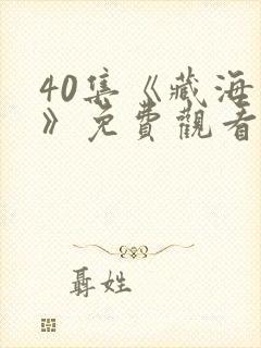 40集《藏海传》免费观看