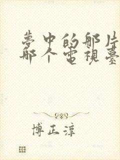 梦中的那片海在哪个电视台播出封面