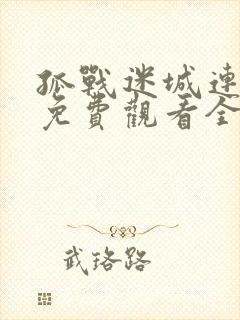 孤战迷城连续剧免费观看全集高清