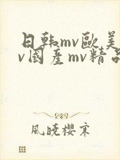 日韩mv欧美mv国产mv精品封面