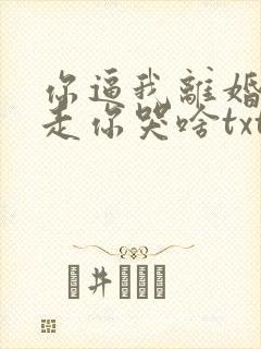 你逼我离婚,我走你哭啥txt全本