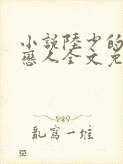 小说陆少的秘密恋人全文免费阅读