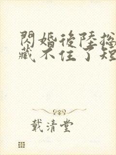 闪婚后陆总马甲藏不住了短剧