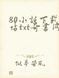 80小说下载网站txt奇书网