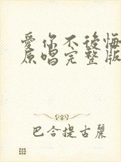 爱你不后悔歌曲原唱完整版