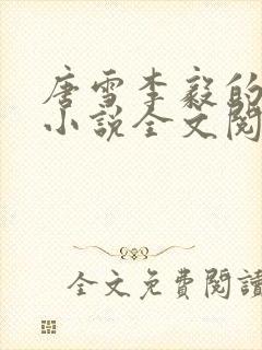 唐雪李毅的重生小说全文阅读封面