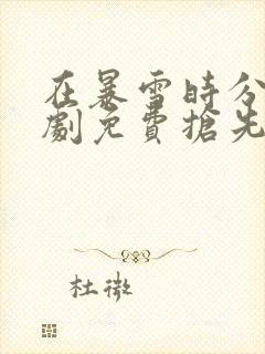 在暴雪时分电视剧免费抢先看