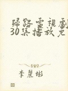 归路电视剧全集30集播放免费观看封面