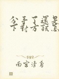 分手了还是放不下对方该怎么办封面