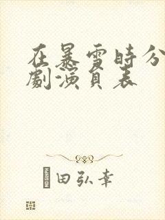 在暴雪时分电视剧演员表封面