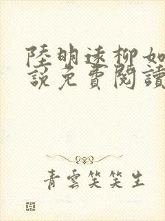 陆明远柳如烟小说免费阅读最新章节