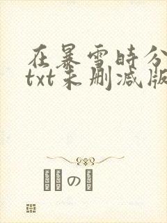 在暴雪时分小说txt未删减版