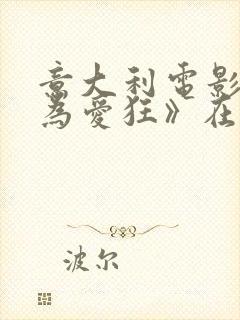 意大利电影《我为爱狂》在线观看