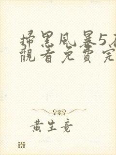 扫黑风暴5在线观看免费完整版封面