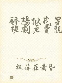 骄阳似我星辰电视剧免费观看完整版封面