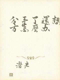 分手了还想着对方怎么办封面