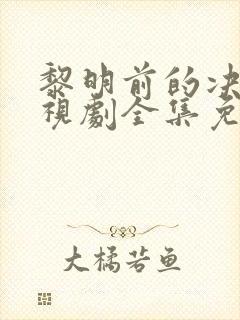 黎明前的决战电视剧全集免费观看