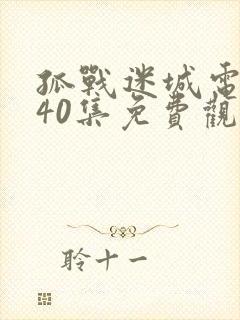 孤战迷城电视剧40集免费观看高清版