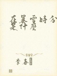 在暴雪时分讲的是什么