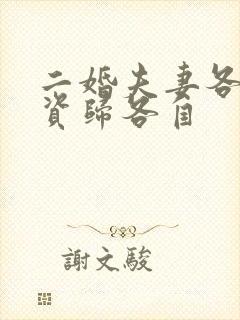 二婚夫妻各自工资归各自