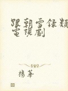 跟朝雪录类似的电视剧