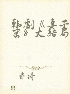 韩剧《妻子的秘密》大结局封面