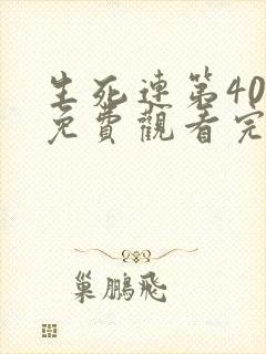 生死连第40集免费观看完整版