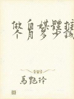 做自媒体推广一个月多少钱